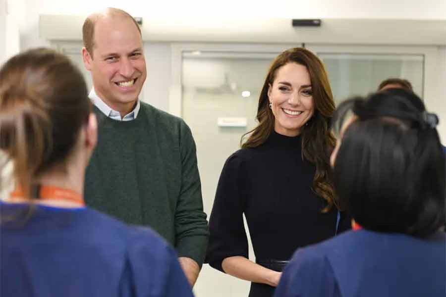 Britain's Prince William and Kate, Princess of Wales visiting the Royal Liverpool University Hospital in England on Thursday -AP photo