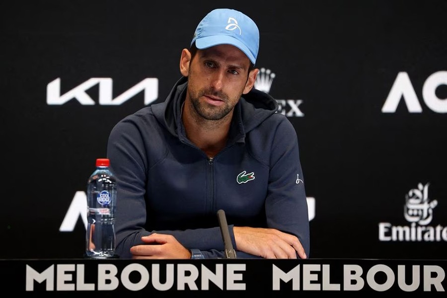 Serbia's Novak Djokovic during a press conference at Melbourne Park in Melbourne, Australia on January 14, 2023 — Reuters photo