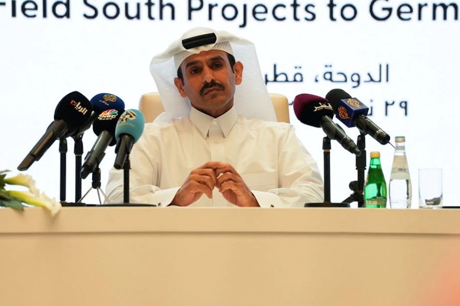 QatarEnergy CEO and Qatar's Minister of Energy, Saad al- Kaabi looking on during the signing ceremony of two sales and purchase agreements to export liquefied natural gas (LNG) in Dohal on November 29 last year –Reuters file photo