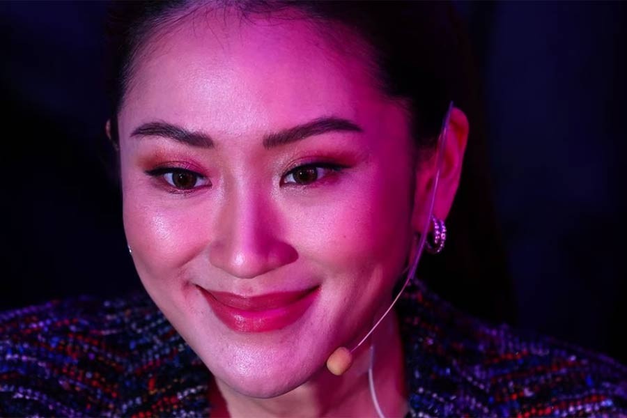 Paetongtarn Shinawatra, 36, the youngest daughter of Thailand’s billionaire former Prime Minister Thaksin Shinawatra, attending Pheu Thai Party news conference in Bangkok on December 6 in 2022 –Reuters file photo