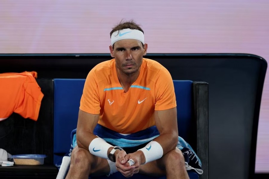 Spain's Rafael Nadal reacts during his second round match in Australian Open against Mackenzie Mcdonald of the US at Melbourne Park in Melbourne, Australia on January 18, 2023 — Reuters photo