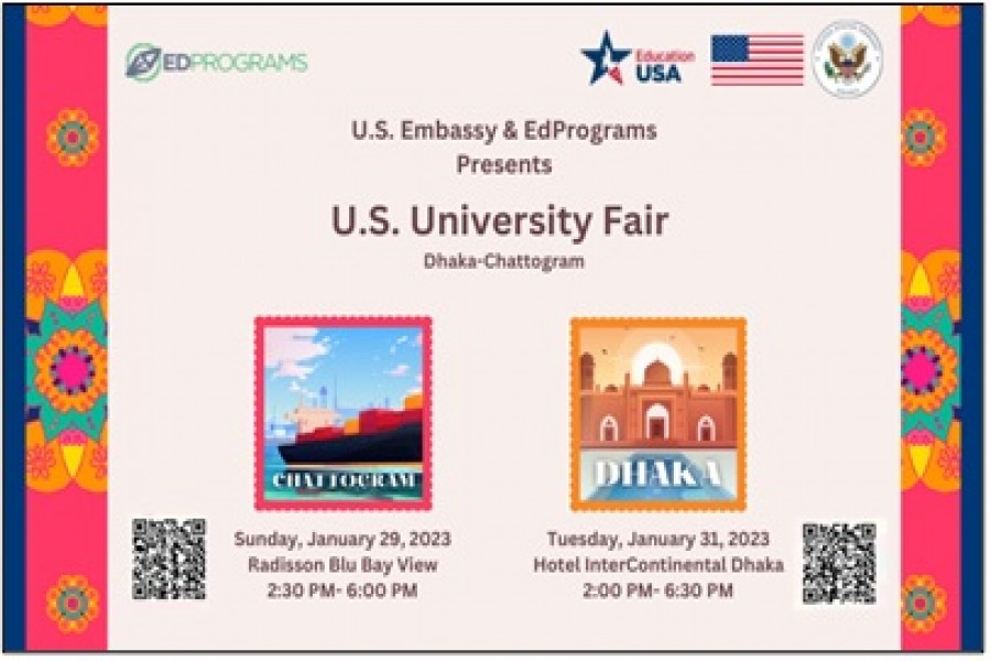 US Embassy to host university fairs in Dhaka, Chattogram