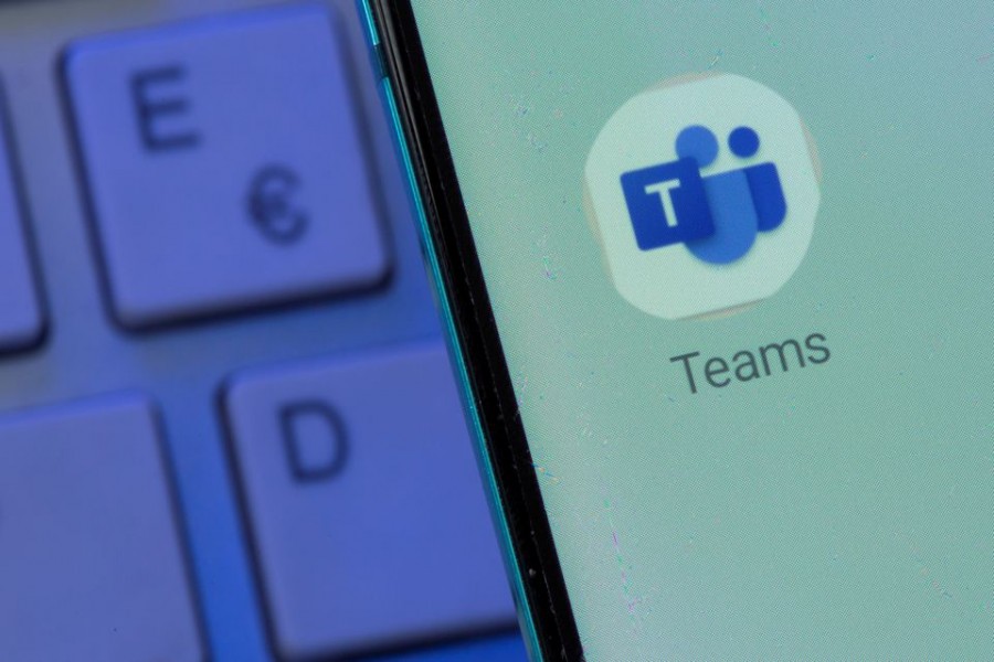 Microsoft Teams app is seen on the smartphone placed on the keyboard in this illustration taken, July 26, 2021. REUTERS/Dado Ruvic/Illustration