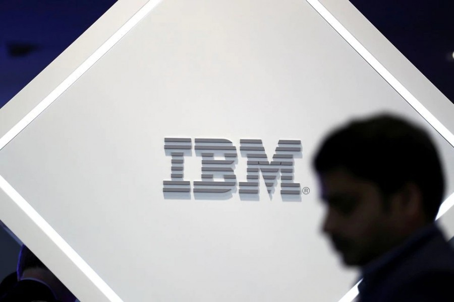 A man stands near an IBM logo at the Mobile World Congress in Barcelona, Spain on February 25, 2019 — Reuters/Files