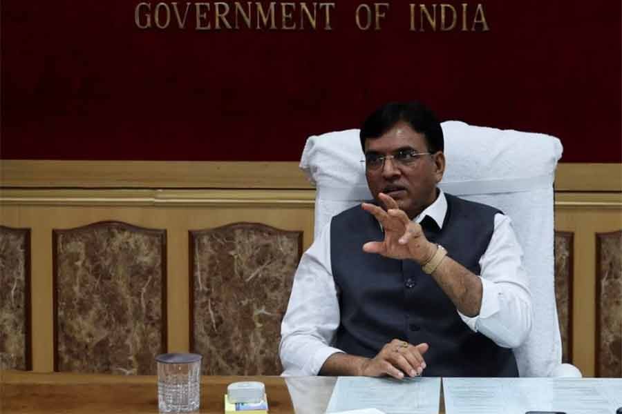 India’s Chemicals and Fertilizers Minister Mansukh Mandaviya, who is also Union Minister of Health and Family Welfare, gesturing during his interview at his office in New Delhi on July 15 last year -Reuters file photo