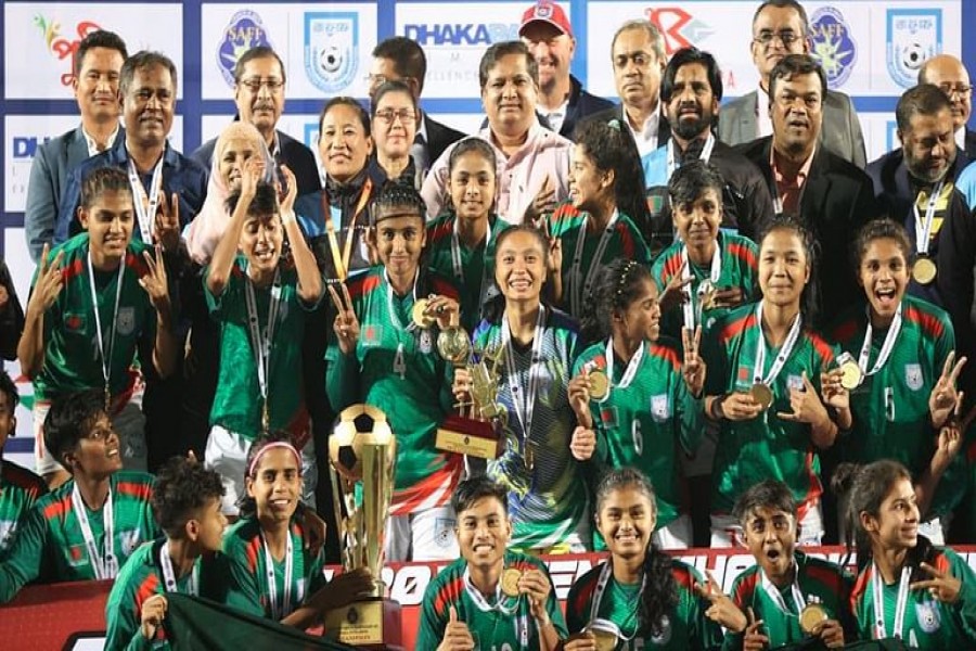 Bangladesh U20 Women thrash Nepal 3-0 to claim SAFF Championship title