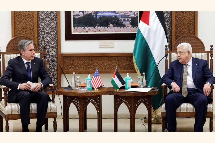 Secretary of State Antony Blinken met with Palestinian Authority President Mahmoud Abbas on January 31, 2023, in Ramallah. 	 —Reuters Photo