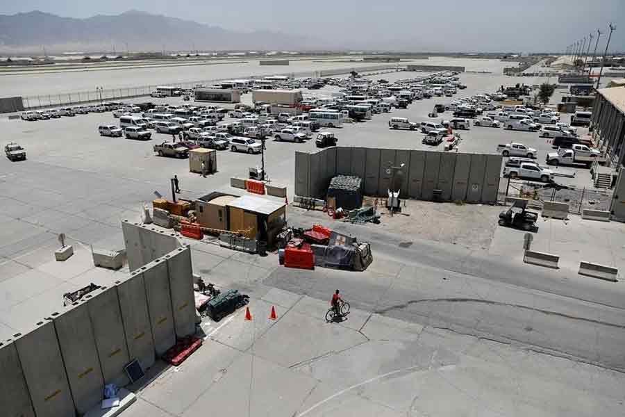 Parked vehicles are seen in Bagram US air base, after American troops vacated it, in Parwan province of Afghanistan on July 5 in 2021 –Reuters file photo