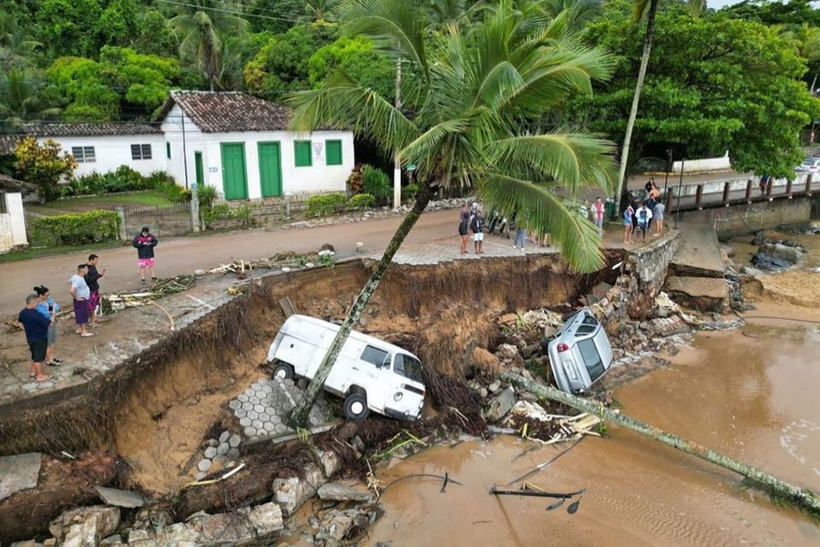 A view shows the damage caused by severe rainfall in Ilhabela, Brazil, February 19, 2023, in this picture obtained from social media — Tribuna do Povo via REUTERS