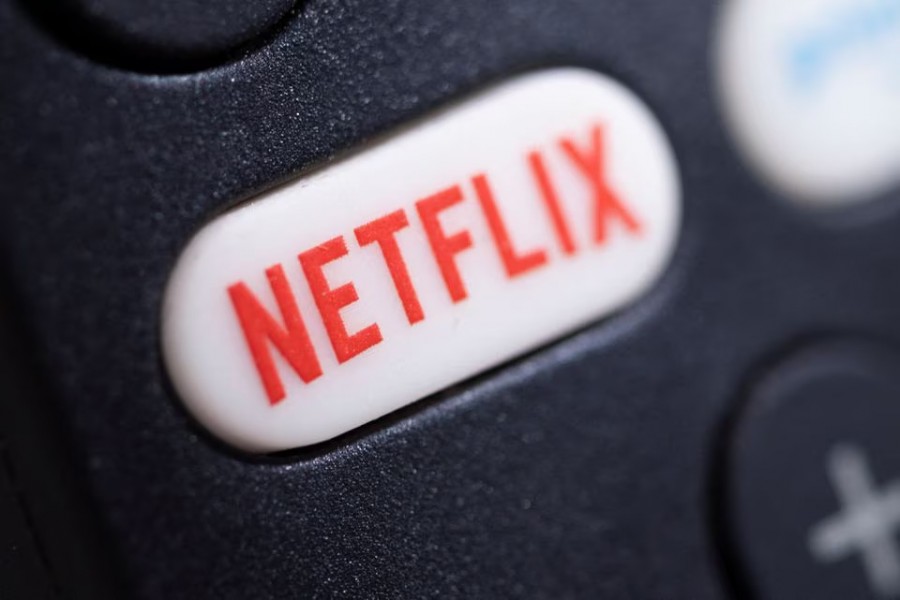 The Netflix logo is seen on a TV remote controller, in this illustration taken on January 20, 2022 — Reuters illustration/Files